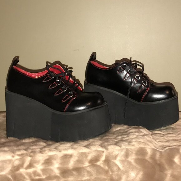 Demonia KERA-15 - Rare 2010 -Oxford Platform - Black w/Red- Lace-Up - NEW in Box - Picture 8 of 16